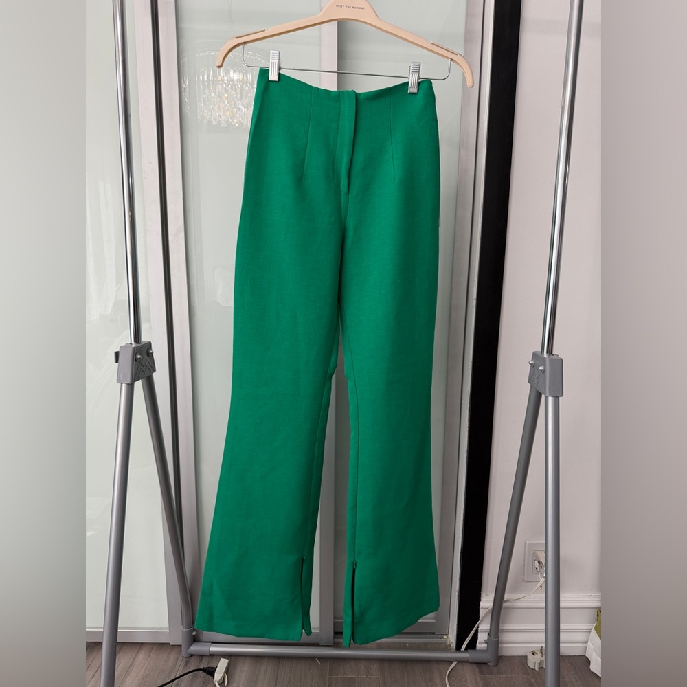 Topshop Emerald Green High-Waist Trousers